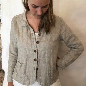 Handmade Linen Blazer 'Georgia-Rustic' Artist Linen cardigan, Linen Short Jacket